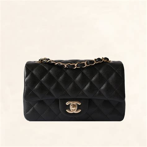 chanel mini rectangular flap black caviar